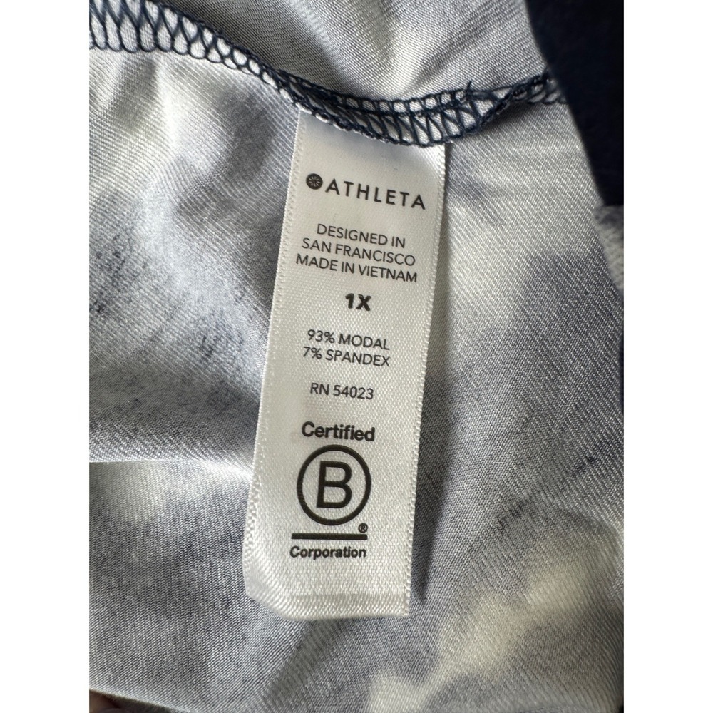 Athleta Santorini Thera Print Dress Blue Navy Tie Dye Stripe UPF 1X NEW Beach - Picture 9 of 11